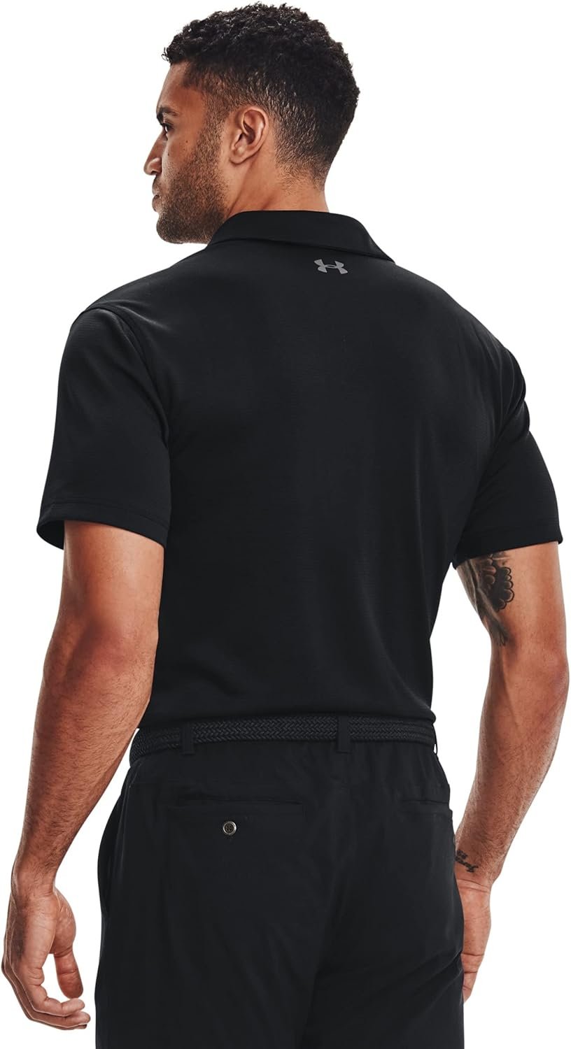 Under Armour mens Tech Golf Polo , Black (001)/Graphite , Small