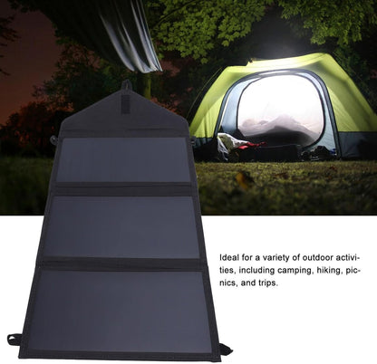 Solar Charger - Outdoor Solar Powered Charger | Tri-Fold Portable Solars Battery Generator Panel | 100w Double USB Laptop, Smartphone, Tablet Power Bank For Fishing, Hiking, Camping And Road Trip