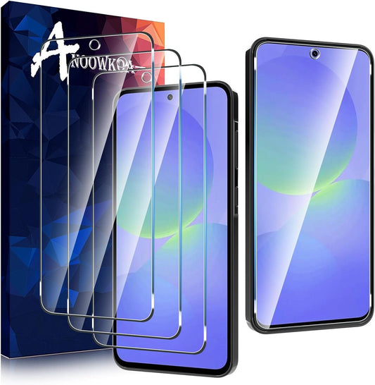 Anoowkoa 3 Pack Designed for Samsung Galaxy A36 5G/Galaxy A56 5G Screen Protector Tempered Glass film.Anti-Breakage.Anti-Scratch No Bubbles 9H Hardness.Easy Installation for Galaxy A36/A56 5G