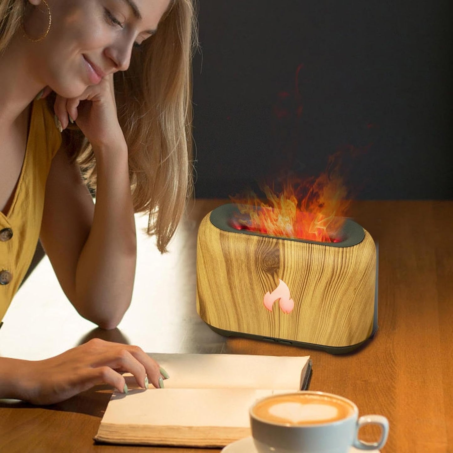 Multicolor LED Flame Mist Umidifier and Aromatherapy Diffuser - Ultra-Quiet 150ml USB-Powered Cool Mist Umidifier with 7-Color Light Effects for Bedroom, Office, Home and Car