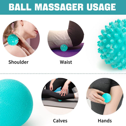 KINGTLE Foot Massage Roller Kit 3 Pcs for Plantar Fasciitis Relief, Muscle Massage Roller and Balls for Circulation and Foot Pain