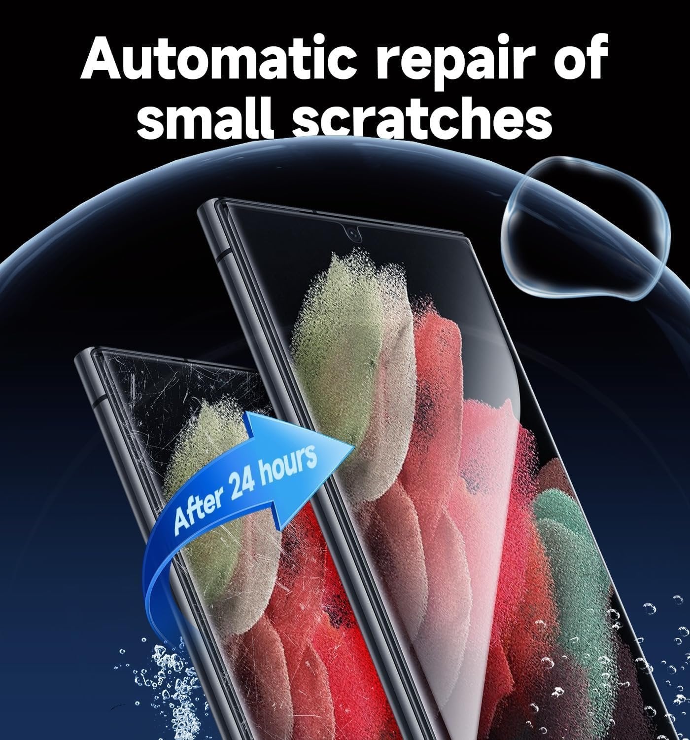 MAGIC JOHN 2 Pack for Samsung Galaxy S21 Ultra Screen Protector [Ceramic Film Material Not Glass] 6.8 inch,[100% Fingerprint ID Compatible] Easy Installation Tray, 3D Curved, Bubble