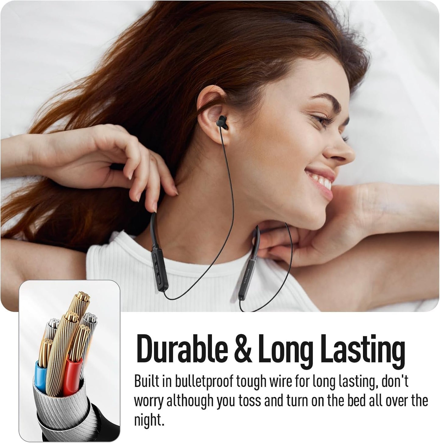 Hearprotek Wireless Earbuds Headphones for Sleeping, Bluetooth 5.4 Sleep Headphones-Soft and Lightweight in-Ear Earbuds for Sleeping, 25+Hour Playtime, Ideal for Side Sleepers, Meditating(Black)