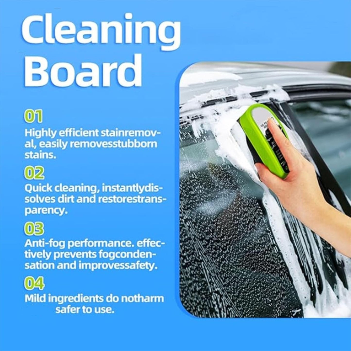 Oil-Free Car Glass Brushes, Upgrade 2.0 Clear Vision Glass Cleaner, Oil Film Cleaning Brush for Automotive Windows, Automotive Film Cleaning Brushs Tool, Wipe Board with Refills (1, Red)