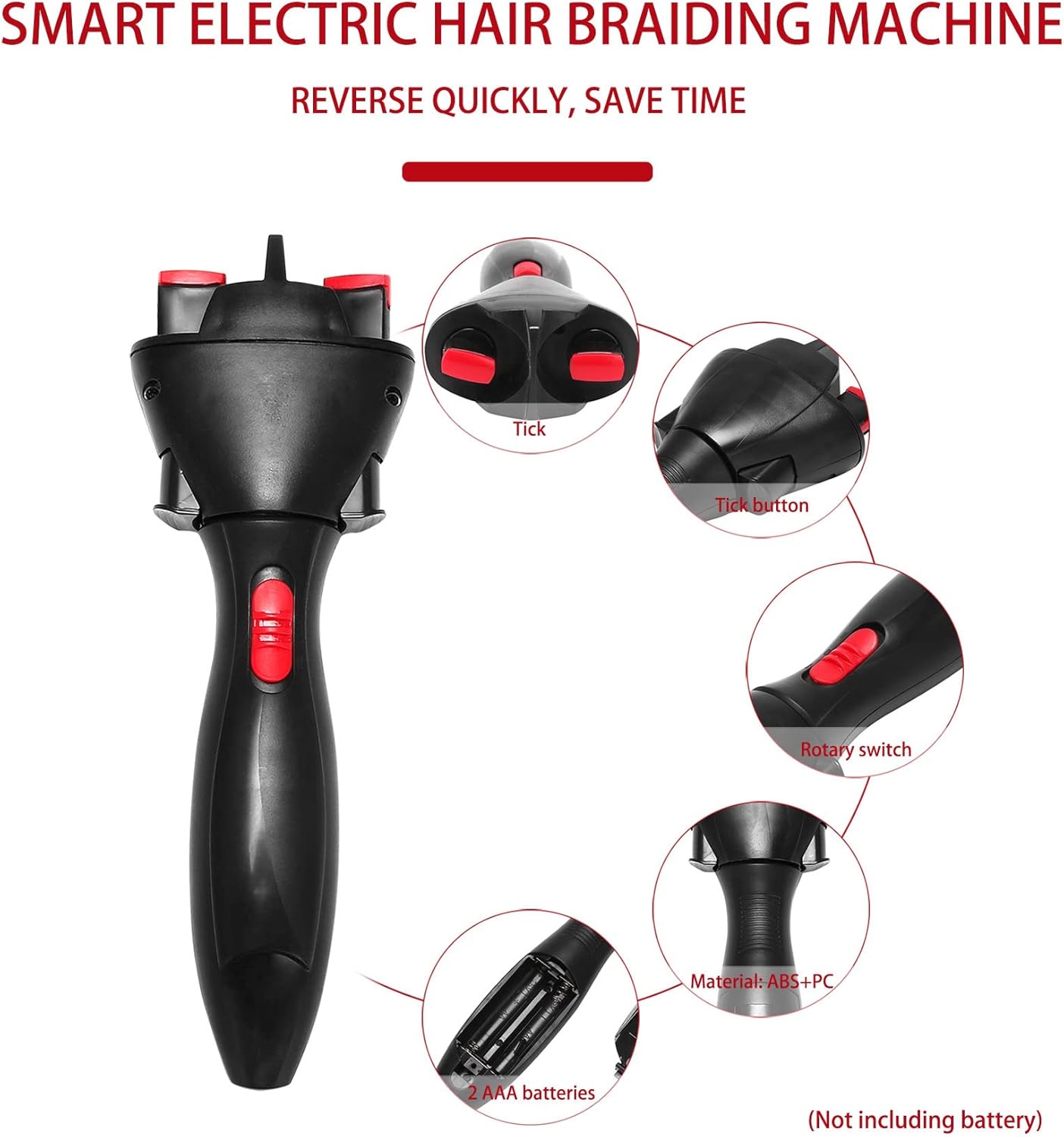 Bruafsir Electric Hair Braider Automatic Twist Braider Hair Processing Device Hair Braider Machine Braiding Hairstyle Hair Styling Tool
