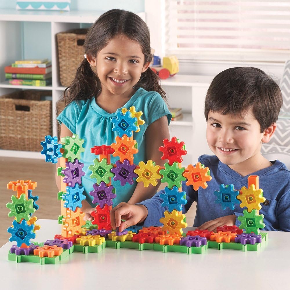 Learning Resources Gears! Gears! Gears! 100-Piece Deluxe Building Set, STEM Construction Toy Set, Puzzle, 100 Pieces, Ages 3+