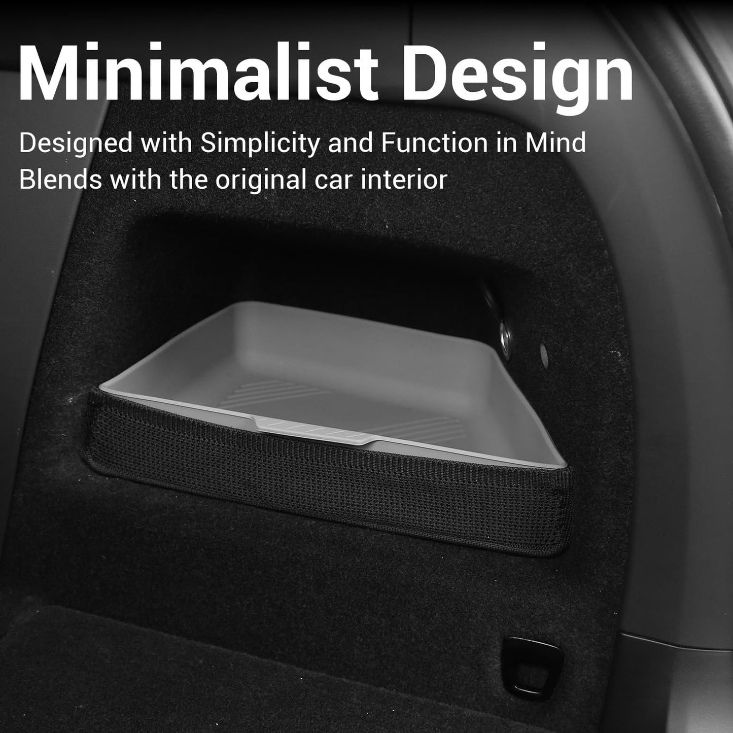 SCREW RHINO Trunk storage box set perfectly Compatible with Tesla model x 2022-2024 -left and right compartment silicone storage box-gray 3-piece set, efficient organization of items