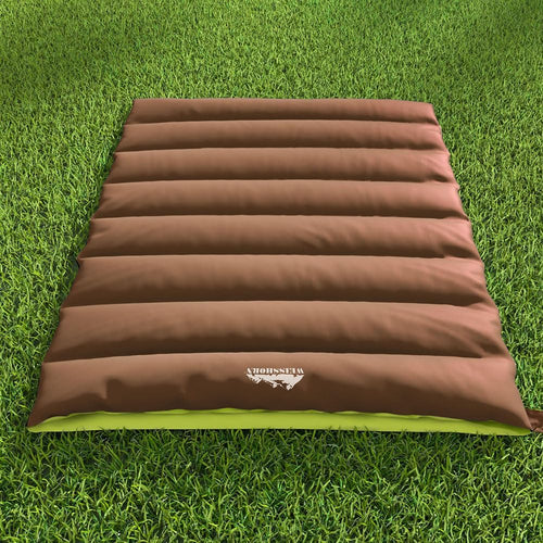 Weisshorn Sleeping Bag, Double Camping Bags 3 Season Warm Portable Water Resistant Lightweight Thermal Outdoor Gear Tent for Hiking Travel Backpacking, Adjustable Strap Compression Sack Brown