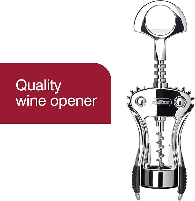 Zyliss Stainless Corkscrew & Bottle Opener - Wine Corkscrew & Beer Bottle Opener with Rubber Handles - Dishwasher-Safe Kitchen Tool & Gadget