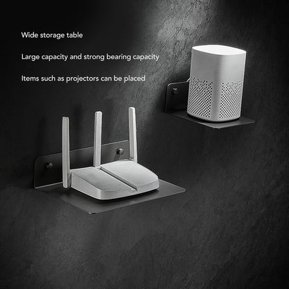 ElgnAura Floating Shelf for WiFi Router, Stainless Steel Wall Mount Shelf, Small Wall Shelf for Modem, Gaming System & Streaming Media Device