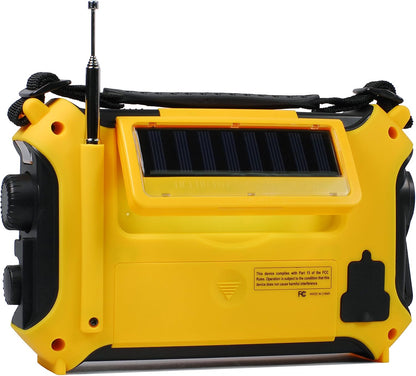 Kaito KA500 5-Way Powered Solar Power,Dynamo Crank, Wind Up Emergency AM/FM/SW/NOAA Weather Alert Radio with Flashlight,Reading Lamp and Cellphone Charger, Yellow