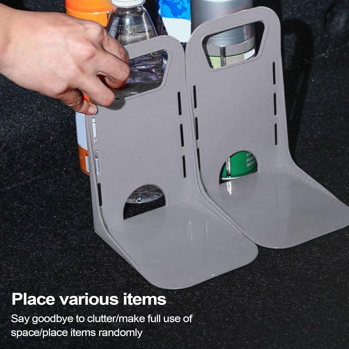 Trunk Storage Box Fixer, L Shape Cargo Blocks, 7.28x5.31x4.53 inches Secure Car Trunk Organizer, Space Saving Holder, Non Slip Fixing Tool for Travel, Daily Commutes