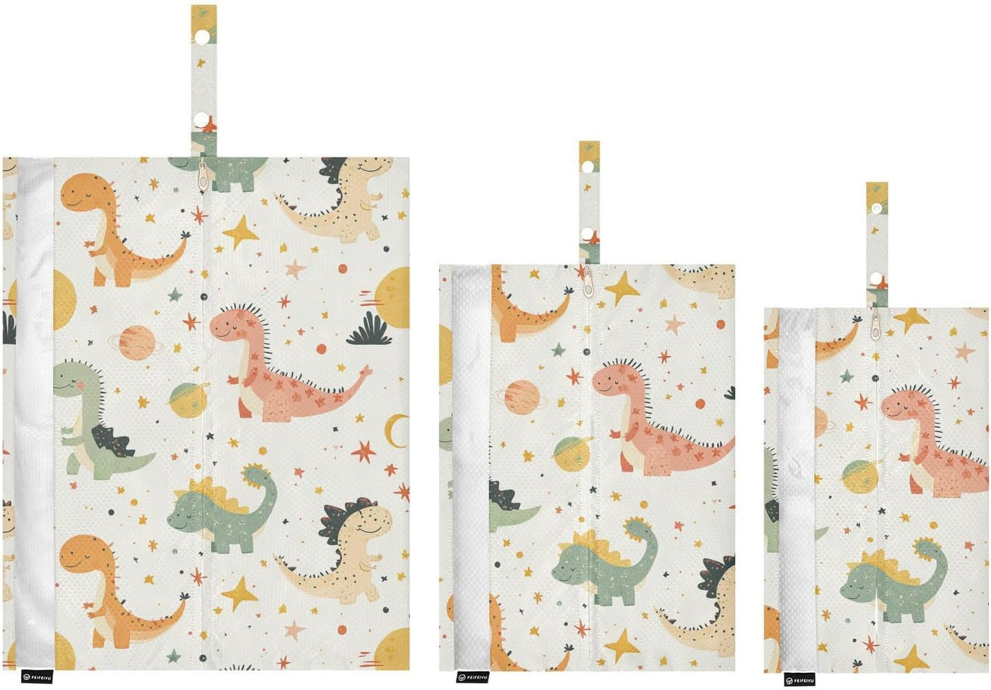 Cute Cartoon Dino 3pcs Travel Packing Storage Bags Waterproof Bags Organizer For Luggage Bags For Traveling Storage And Organization