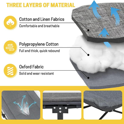 kapebow Adult Camping Cot with Mattress & Pillow - Lightweight Portable Folding Bed for Outdoor, Travel & Guest Use - Compact Foldable Design/Carry Bag (AU Camp Gear)