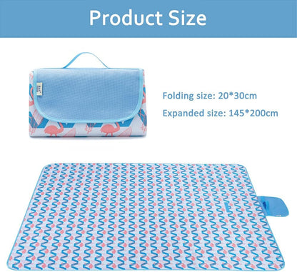 Outdoor & Picnic Blanket Beach Mat Extra Large Sand Proof and Waterproof Portable Beach Mat for Camping Hiking Festivals,145 * 200cm Foldable and Lightweight (Flamingo)