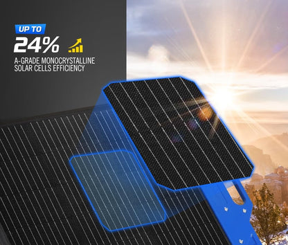 ATEM POWER 300W Portable Solar Panel with MPPT, Monocrystalline Foldable Solar Charger with Adjustable Kickstands, Magnetic Handles, for 12V Off-Grid RV Outdoor Camping
