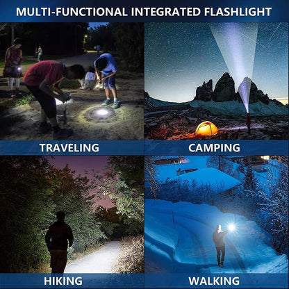 MVIOCS Tactical Flashlight 4 Pack, Bright Zoomable LED Flashlight with High Lumens with 5 Modes, Waterproof Portable Pocket Flash Light for Emergency, Camping, and Outdoor Use