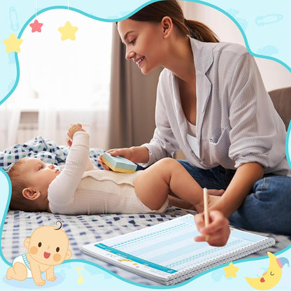 Pasimy Baby Daily Log Book for Newborns Baby Feeding Track Log Journal and Monitor Nursing Tracker, Sleep, Diaper, Activities Schedule Planner for Nanny New Parents Gift, 8.5 x 11''