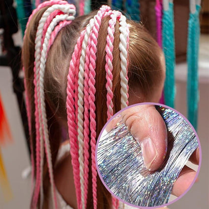 syayw Kit Fili Luminosi Per Capelli,Set Capelli Fatati Con Filo Luccicante - Accessori Glitter Termoresistenti Per Cosplay Completi Di Attrezzi Per Natale Capodanno Matrimoni Feste A Tema Compleanni