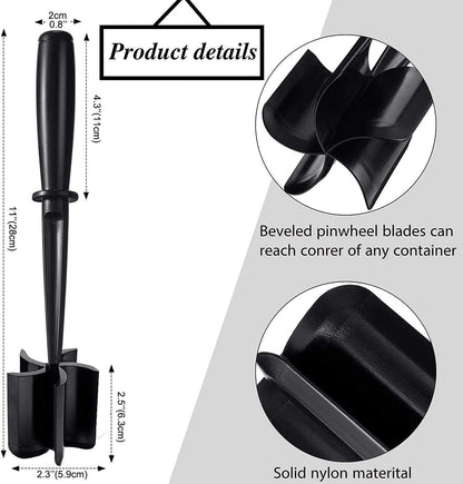 Hamburger Meat Chopper, VAVOLO High-Temp Heat-Resistant Ground Meat Masher, Versatile Nylon Non-Stick Ground Beef Masher with 5-Blade Head, Kitchen Gadgets, Dishwasher Safe(Black)