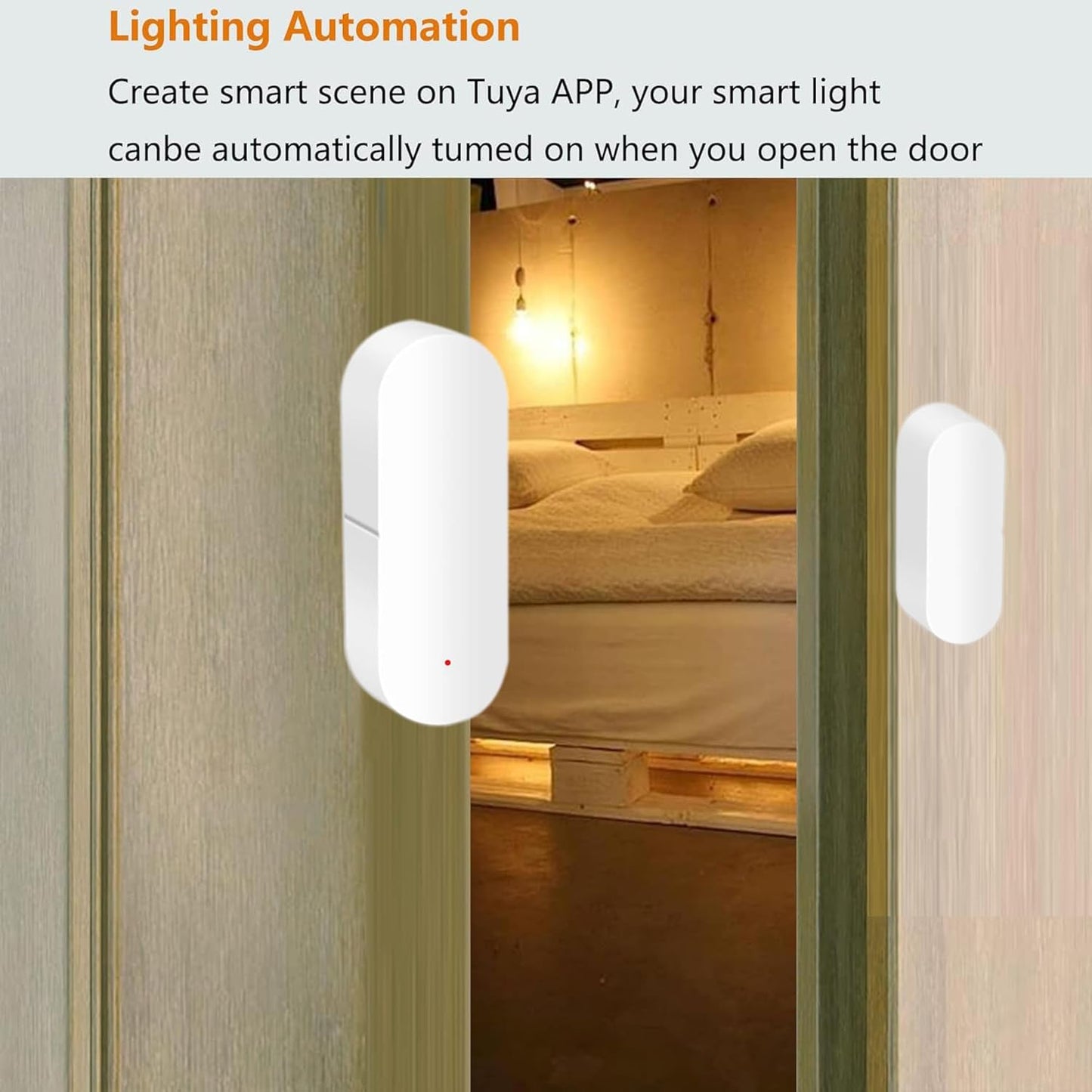 Comboss Smart WiFi Door Sensor Detector, Wireless Real-Time Alarm, Security Door Opening Contact Sensor for Business Intrusion Alarm, 4 Pack