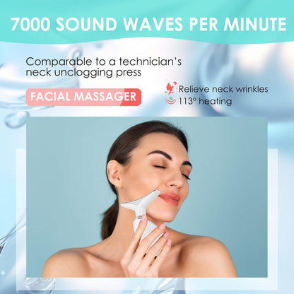 Anti 𝖶rinkles Facial Massager for Face and Neck, Face 𝖲 culpting Tool with 7 Color, Red-Light-Therapy-for-Face and Neck, at-Home Face Tool for Skin Care (White)