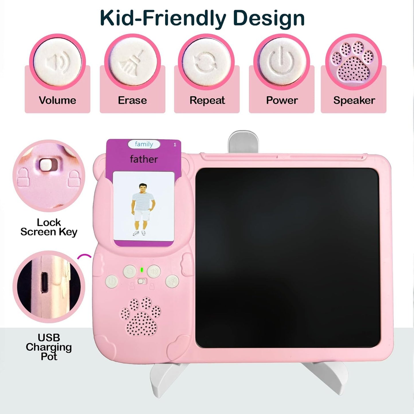 Talking Flash Cards for Toddlers - LCD Writing Tablet Kids - Drawing Tablet Toddler Toys 510 Sight Words for Ages 3 4 5 6 - Autism & Speech Therapy Toys - Kindergarten Gifts for Boys and Girls