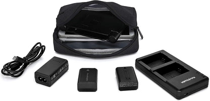 MyGadget Travel Cable Organizer – Universal Case for Electronics or Makeup – Organizer for Accessories, Charger Cables, Earphones – Black, Black, classic