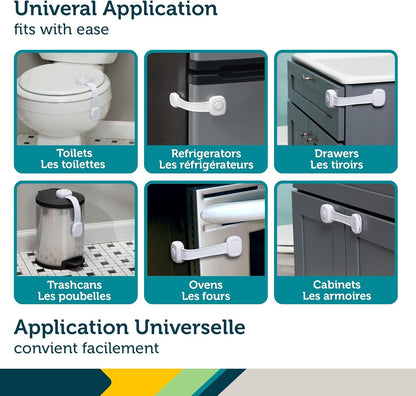 Safety 1st Outsmart™ Multi-Use Lock – Decoy Button Design, Child-Proof Security for Appliances & Cabinets, Easy Adhesive Installation, No Tools Required