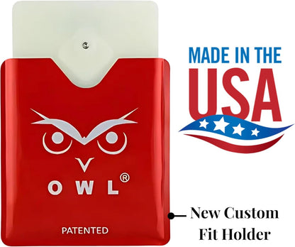 OWL Car Window Breaker and Seatbelt Cutter Card Auto Crash Emergency Escape Tool Life Saving Survival Kit 2-in-1 Tool - Made in USA with Red Holder