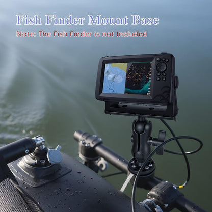 Fish Finder Mount Base, Universal 360° Rotation Ball-Mount Bracket, Nylon & Stainless Steel Electronic Holder for Marine Boat Kayak Pontoon Canoe Helix Garmin, 4*Srews, 4*Nuts