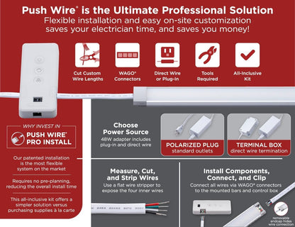 BLACK+DECKER Professional Push Wire® Matter Certified Smart Under Cabinet Lighting Kit, Adjustable White and RGB LEDs, Works with Alexa, Apple Home, Google Home, (6) 12" Bars