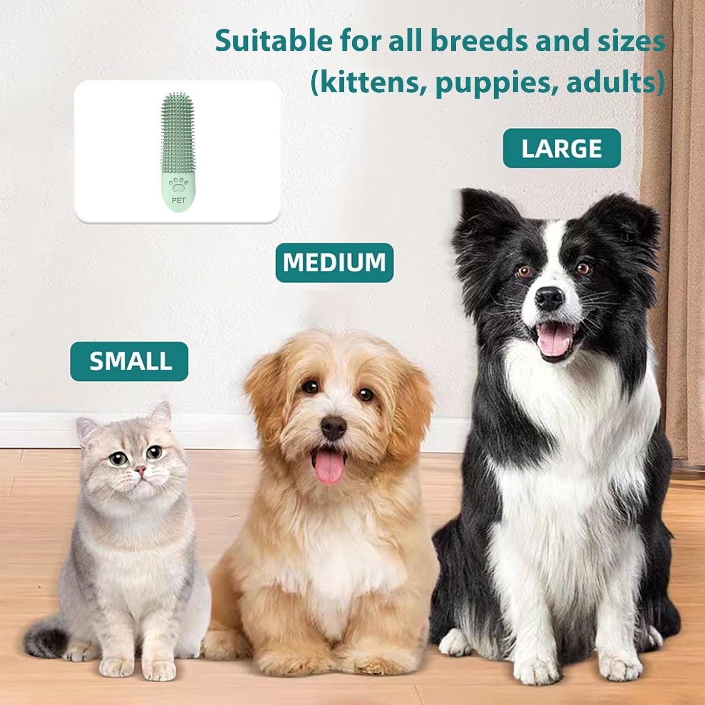 Dog Teeth Cleaning Brush - Silicone Dog Toothbrush Kit | Pet dentall Care | Soft Bristle Finger Brush For Cats & Dogs, Puppy Toothbrush For Oral Hygiene, Pet Grooming Supplies For Small Animals