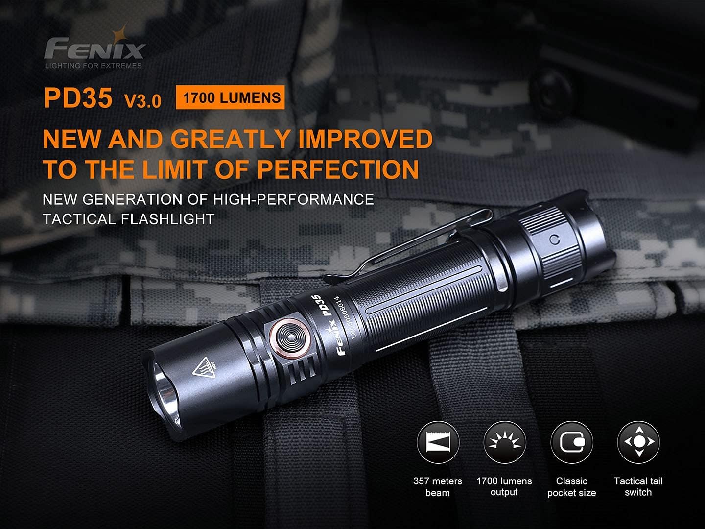 Fenix PD35 v3.0 1700 Lumen Tactical Flashlight