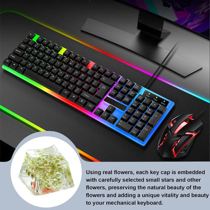 Resin Keyboard Keycaps, Gypsophila Translucent Shine-Through R4 Keycap Set, Game Keyboard Upgrade, Enhanced Typing Experience For Mechanical Keyboards, Durable Custom Keycaps