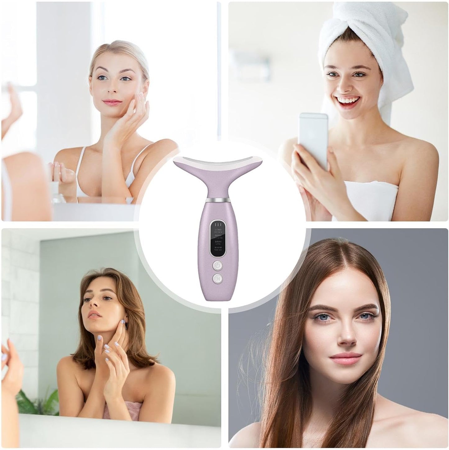 Neck Face Massager, Portable Facial Massager for Skin Care, Face Lift Device, Skin Beauty Device for Face and Neck, Portable Electric Face Massager