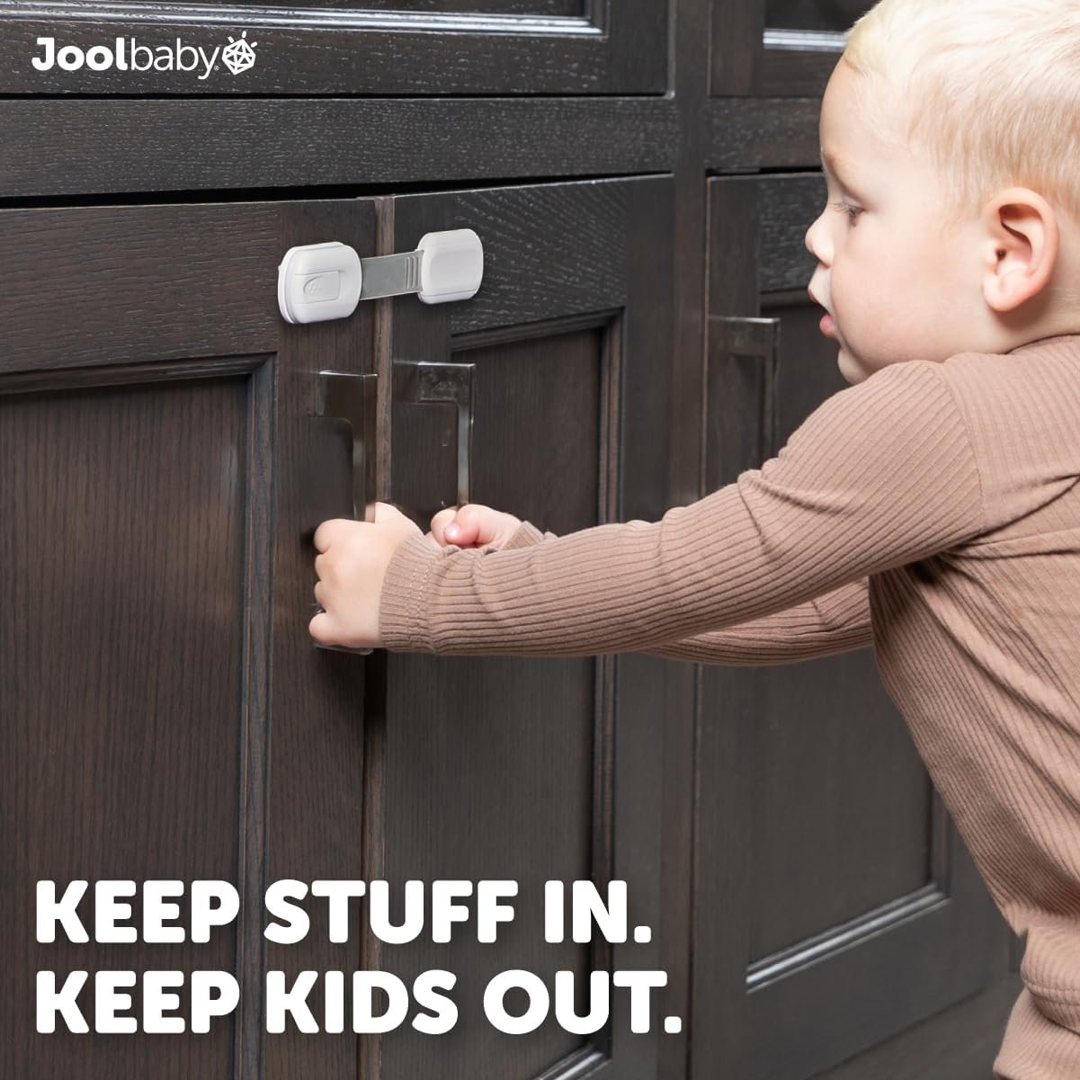 Child Safety Strap Locks (4 Pack) for Fridge, Cabinets, Drawers, Dishwasher, Toilet, 3M Adhesive No Drilling - by Jool Baby