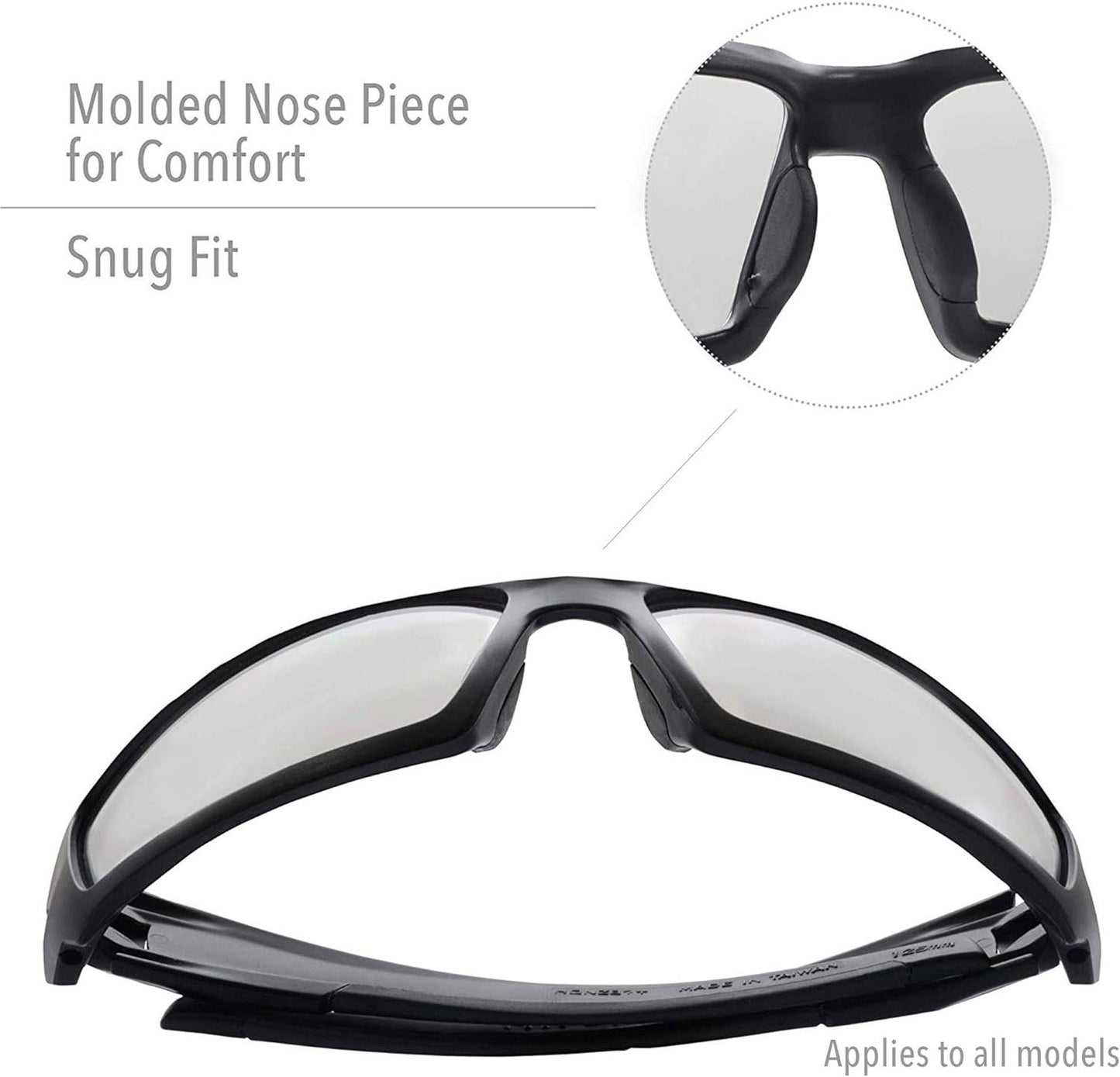 Uvex by Honeywell Hypershock Safety Glasses, Clear Frame with Clear Lens & HydroShield Anti-Fog Coating (S2970HS)