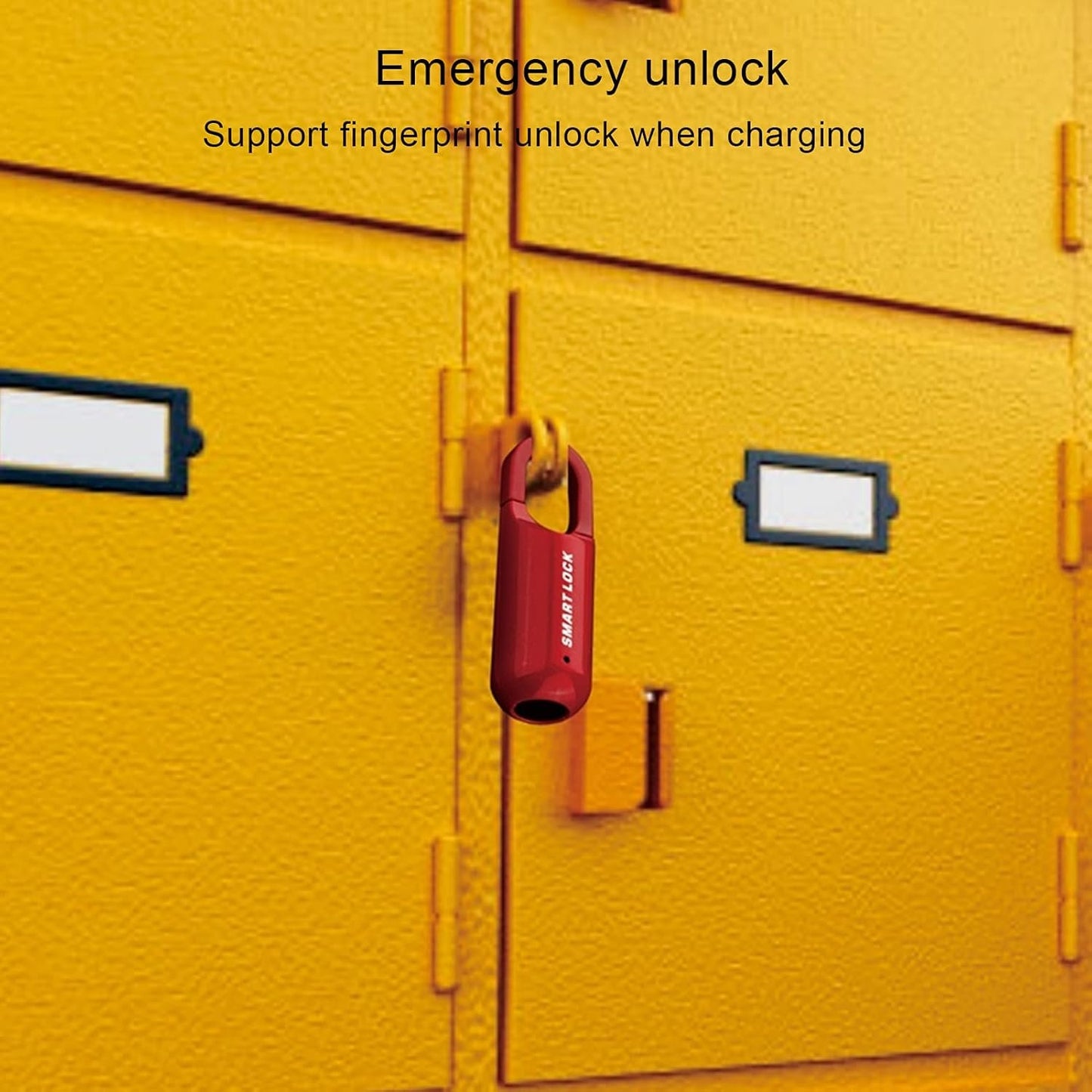 Blocco delle Impronte Digitali Antitheft Security USB Posta di Tiro Ricaricabile per la Custodia per Bagagli (BLACK) (rosso)