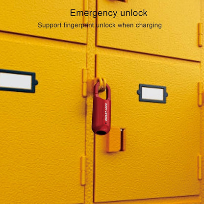 Blocco delle Impronte Digitali Antitheft Security USB Posta di Tiro Ricaricabile per la Custodia per Bagagli (BLACK) (rosso)