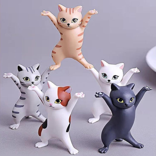Litcalemy 5-PCS Whimsical Humor Funny Cat Pen Holder - Vibrant Cat, Toy Gift, Desk Decor