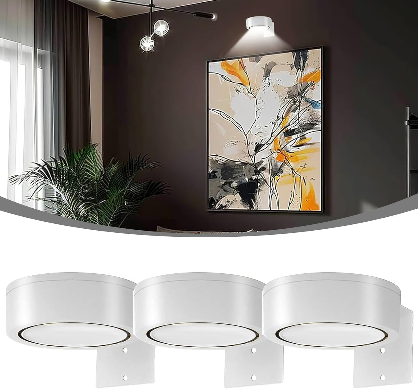 Frame Lights for Wall, Smart Control Wireless Battery Operated Wall Lights with Timer and Adjustable Brightness, Versatile Art Lighting for Home, Living Room, Bedroom, Dining Room, and Decor