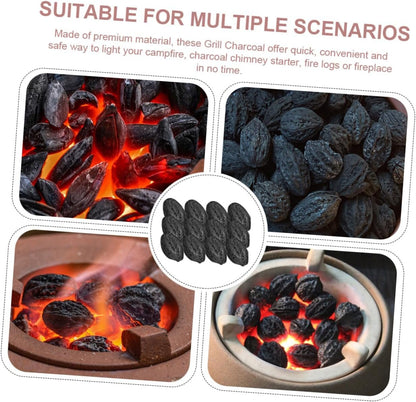 GANAZONO 2pcs 1 Fireplace Charcoals 1 Bag Grilling Charcoals for Outdoor Activities Household Use