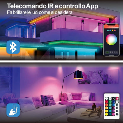 Wiby AI 5M LED Strip, Smart LED Strips, Christmas Lights for Bedroom, Works with Alexa/Google Assistant, AI Lighting Design Assistant, Music Sync for TV Gaming Bar Party (5M)