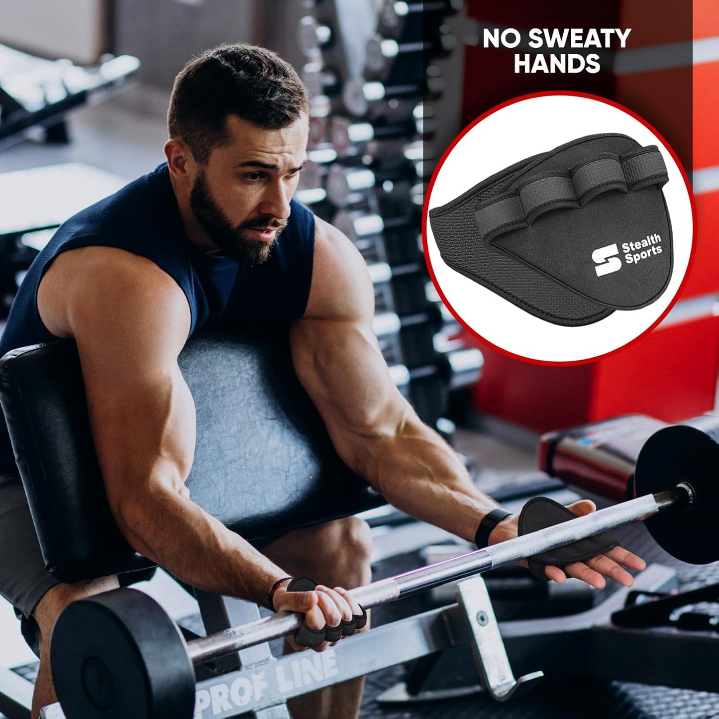 Stealth Sports Weight Lifting Gym Grip Pads Prevents Callus Tears - Non-Slip Neoprene Pull Up Bar Pads Substitute of Training Gloves – Calisthenics Fitness Weightlifting Grip Gloves