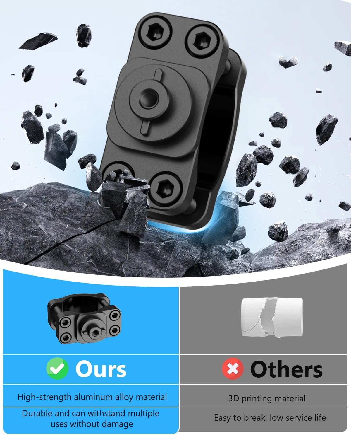 Aluminum Mount for Lowrance Eagle Eye 9 Sensor - Compatible with Various Rod, Easy Installation - Aluminum Alloy Material - Sturdy and Durable