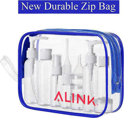 Alink 16pcs Travel Size Toiletry Bottles Set, TSA Approved Clear Cosmetic Makeup Liquid Containers