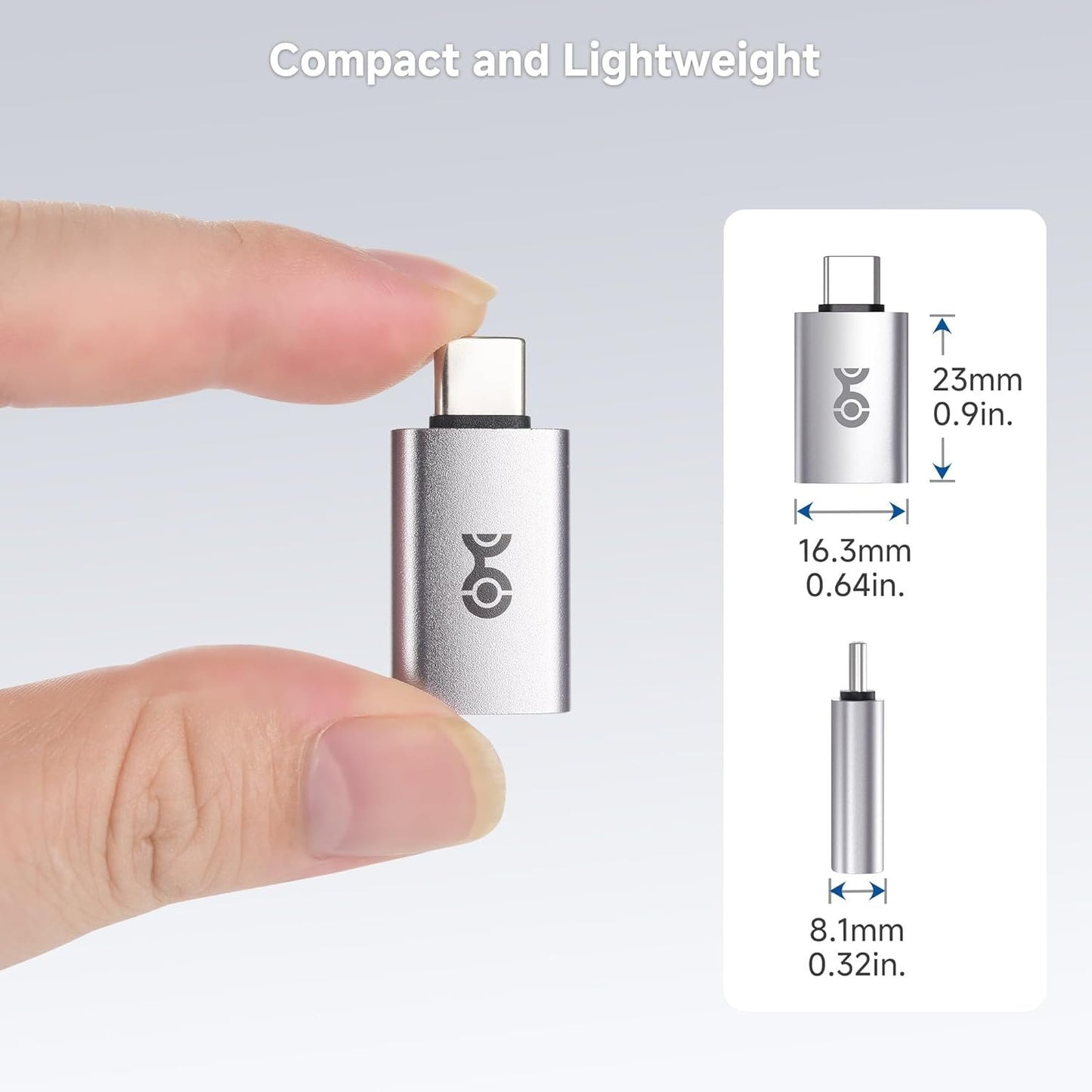 Cable Matters 2-Pack 10Gbps USB C to USB Adapter, USB-C Male to USB-A Female Adapter for High-Speed Data Transferring & Fast Charging, Reversible USB-C Port