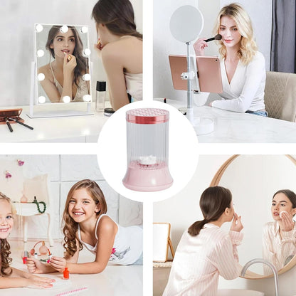 Makeup Brush Cleaner, Cosmetic Brush Cleaning Machine, 4.49x4.49x6.93 Inches Multifunctional Drying Tool, Quick Dry System, Brushes Hygiene Tools for Men, Women, Home and Outdoor
