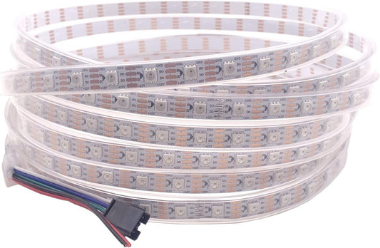 WS2815 DC12V WS2812B WS2813 LED Strip Light RGB Single Addressable LED Lights Dual Signal 30 60 144 LEDs IP30 65 67 (White PCB IP67, 5M 60 LED/M)